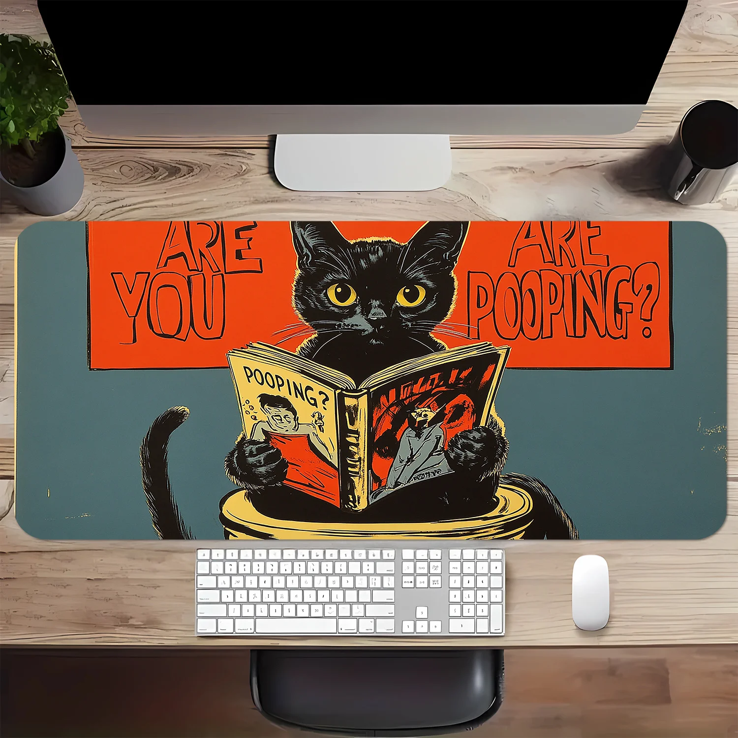 

Funny cat mouse pad with a design pattern, rubber anti-slip and durable game desk mat is suitable for both office and home use
