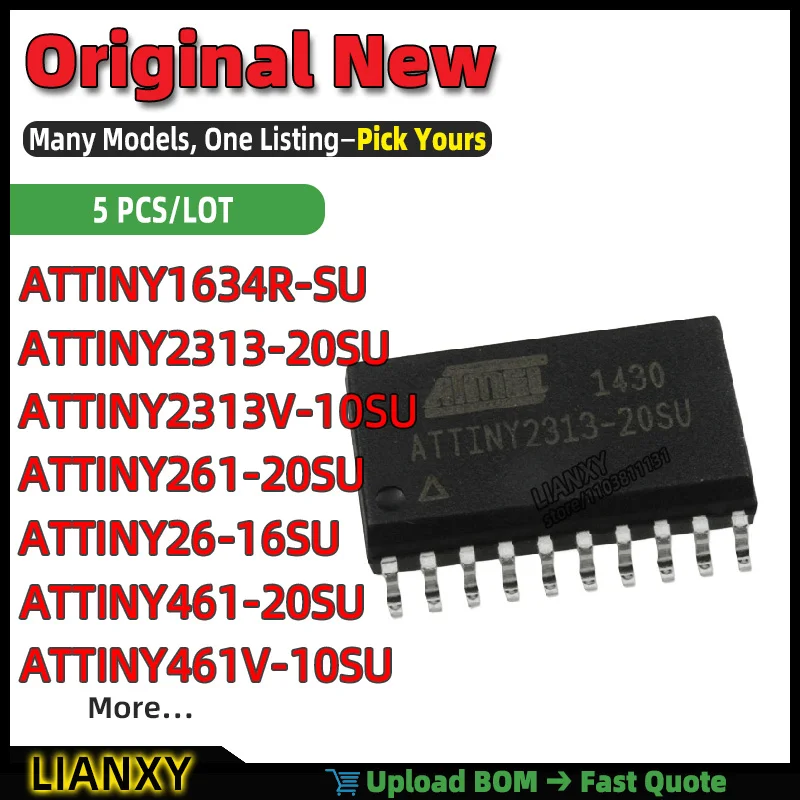 ATTINY2313V-10SU ATTINY26-16SU ATTINY461V-10SU ATTINY2313-20SU ATTINY461-20SU ATTINY1634R-SU ATTINY261-20SU SOIC-20 MCU New