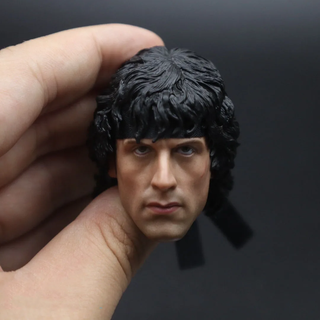 1/6 Male Soldier First Drop of Blood Rambo Long Hair Head Carving Model Accessories Fit 12 Inch Action Figures Body In Stock