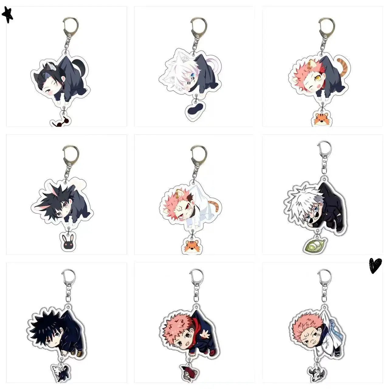 3/9pcs Gojo Gojo Jujutsu: Battle of the Periphery Keychain Anime Kenzaki Fushimi Tiger Staff Yuren Backpack Gift Pendant Gift