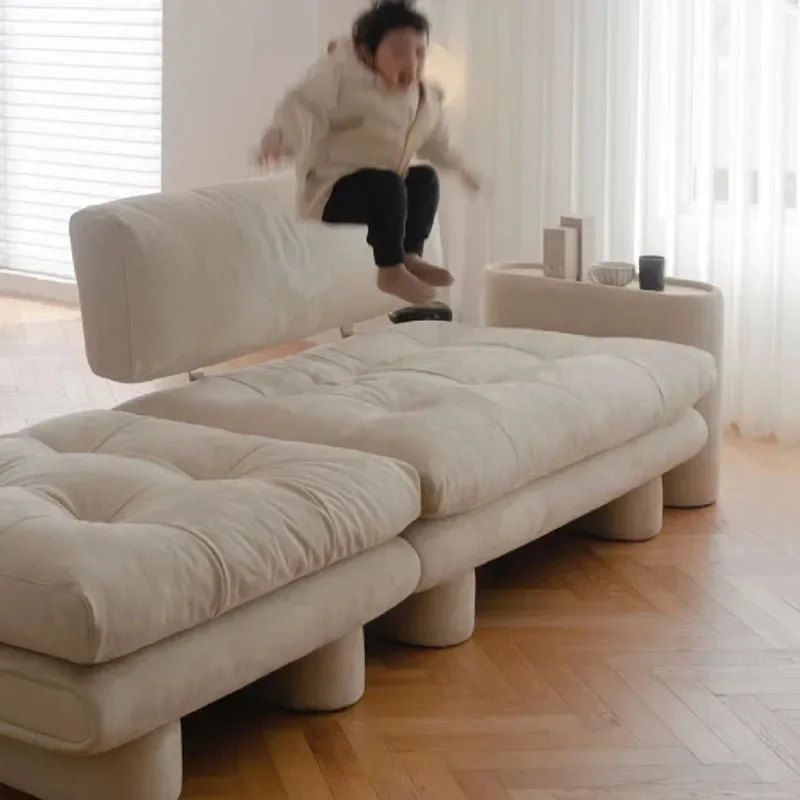 Cream wind module sofa, wabi-sabi wind medieval fabric sofa, technology anti-cat scratch down double