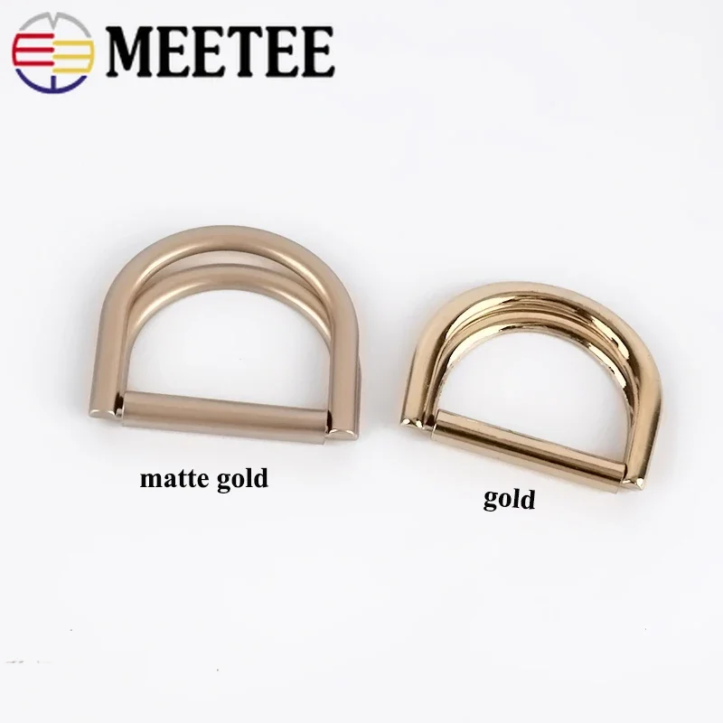 Meetee 4pcs 15-50 millimetri In Metallo Doppio Anello D Fibbia Cinghia Dei Bagagli Cintura Cappotto Pulsante di Regolazione FAI DA TE Giacca A Vento