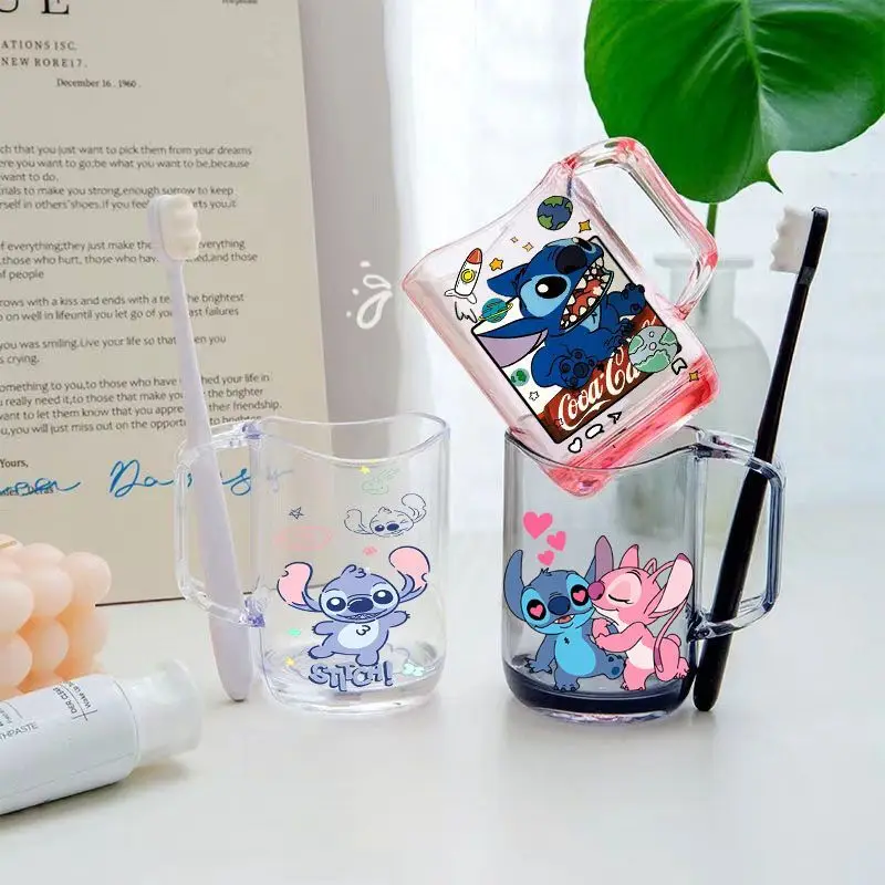 Disney Lilo & Stitch Men's and Women's Toothbrush Mouthwash Cup Drinking Cup Kindergarten Anti-fall Water Cup Surprise Gift