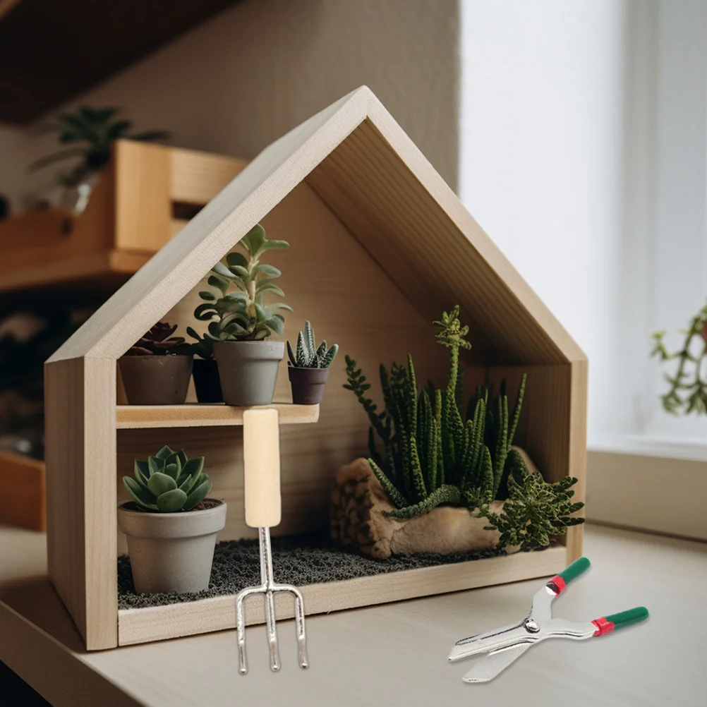 1 セットミニチュアガーデンツールセットドールハウス用頑丈な軽量リアルなシミュレーション小さなじょうろファームアクセサリー