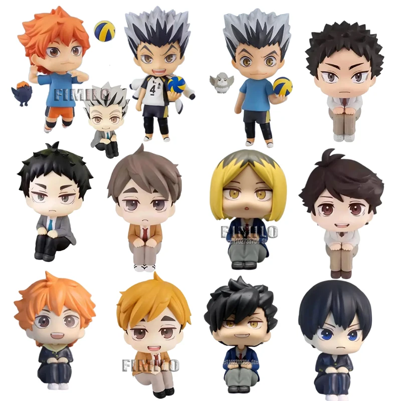 

10cm Anime Haikyuu!! Look Up Iwaizumi Hajime Akaashi Keiji Kotaro Bokuto Oikawa Tooru Action Figures Q Version PVC Model Toys