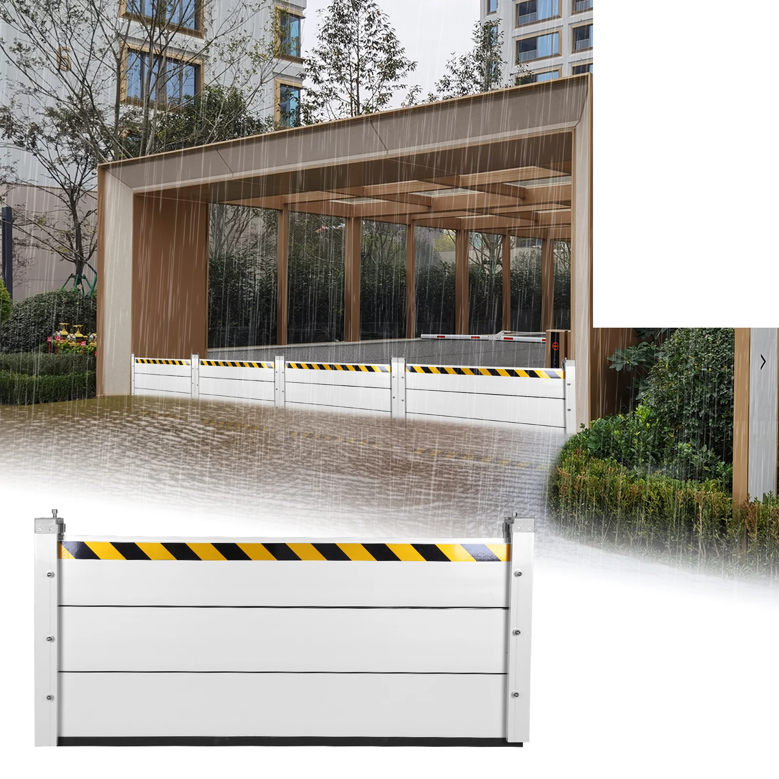 

Aluminum Flooding Protection Barrier Reusable Flooding Control Baffle Doors Stackable for Gates/Subways/Factories/Garages/Roads