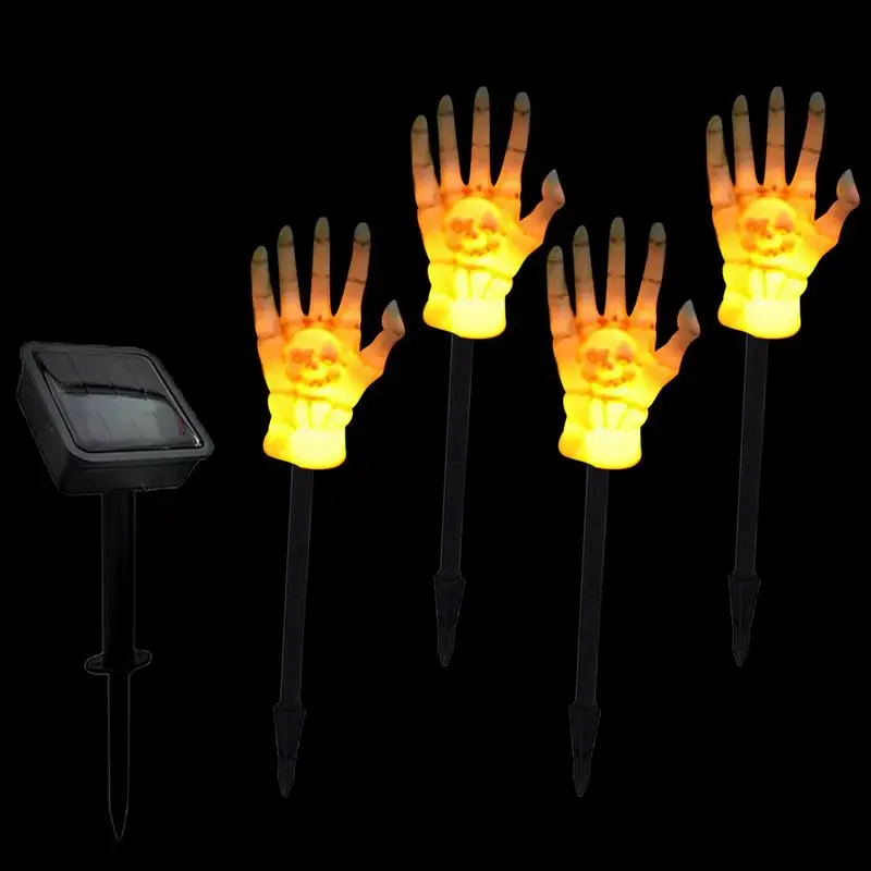 

Skeleton Hand Stakes Solar Powered Realistic Skeleton Hands Waterproof Creepy Halloween Decor Horror Light-up Skeleton For