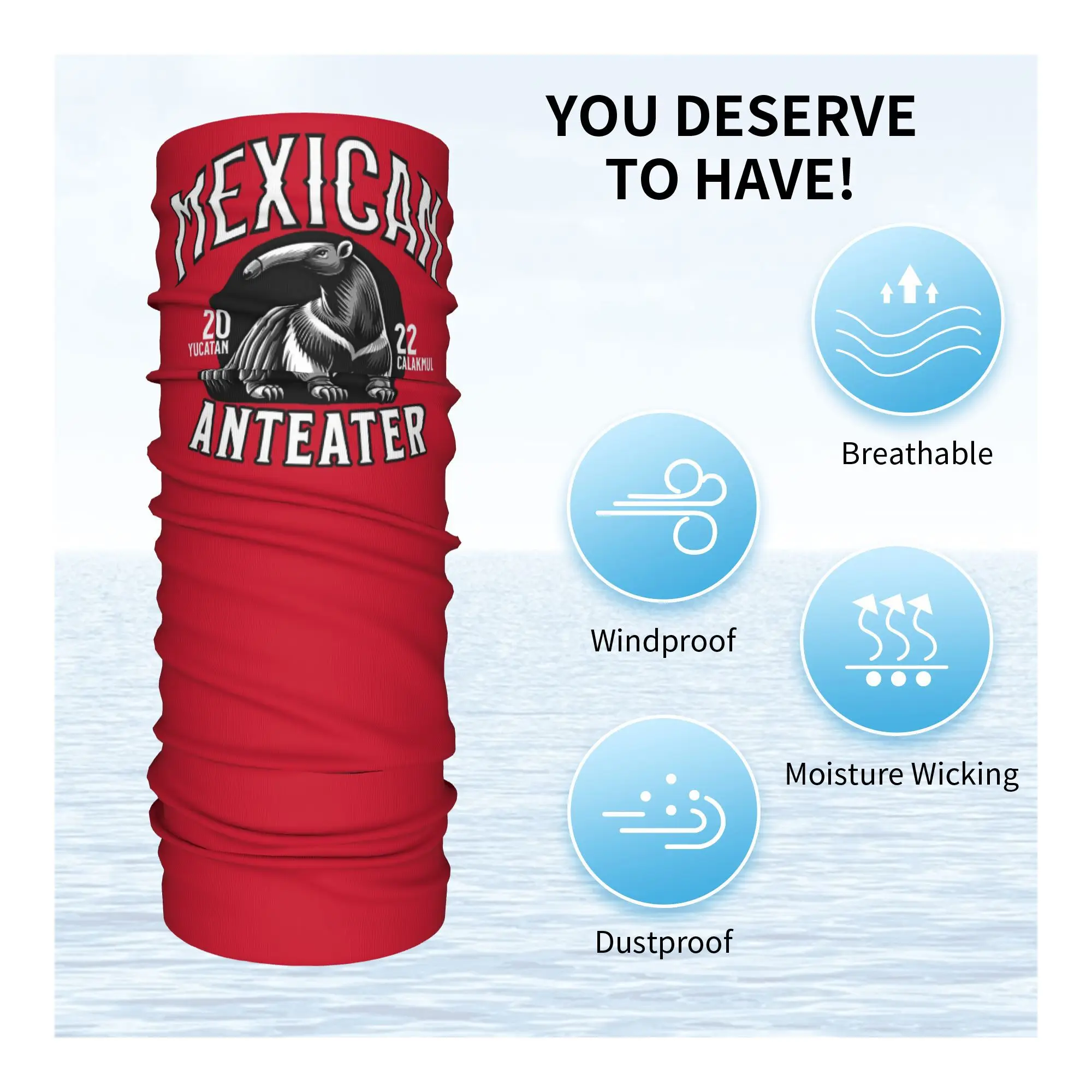 Anteaters من المكسيك باندانا غطاء الرقبة المطبوعة وشاح سحري متعدد الاستخدام عقال الجري للجنسين الكبار الشتاء