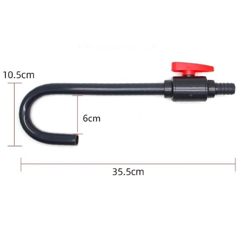 1SET Fish Tank Bend Tube Water Feeder Hook Aquarium Change Water Pipe Water Filling Ball Valve Hanging Type UPVC Connector