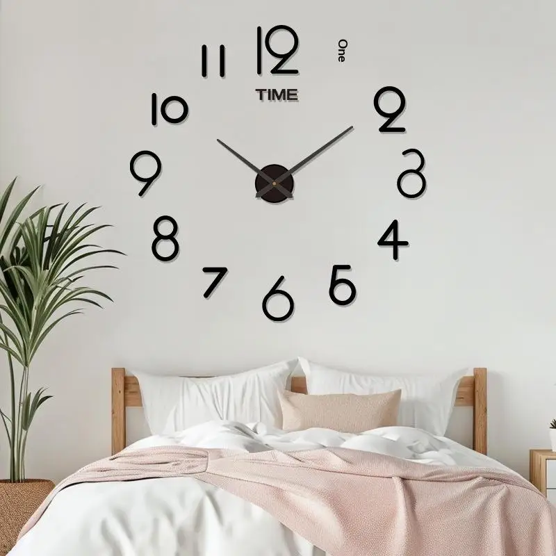 2026 New 3D DIY Large Wall Clock Acrylic Mirror Surface Silent Quartz Clock for Home Living Room Wall Decor view 2
