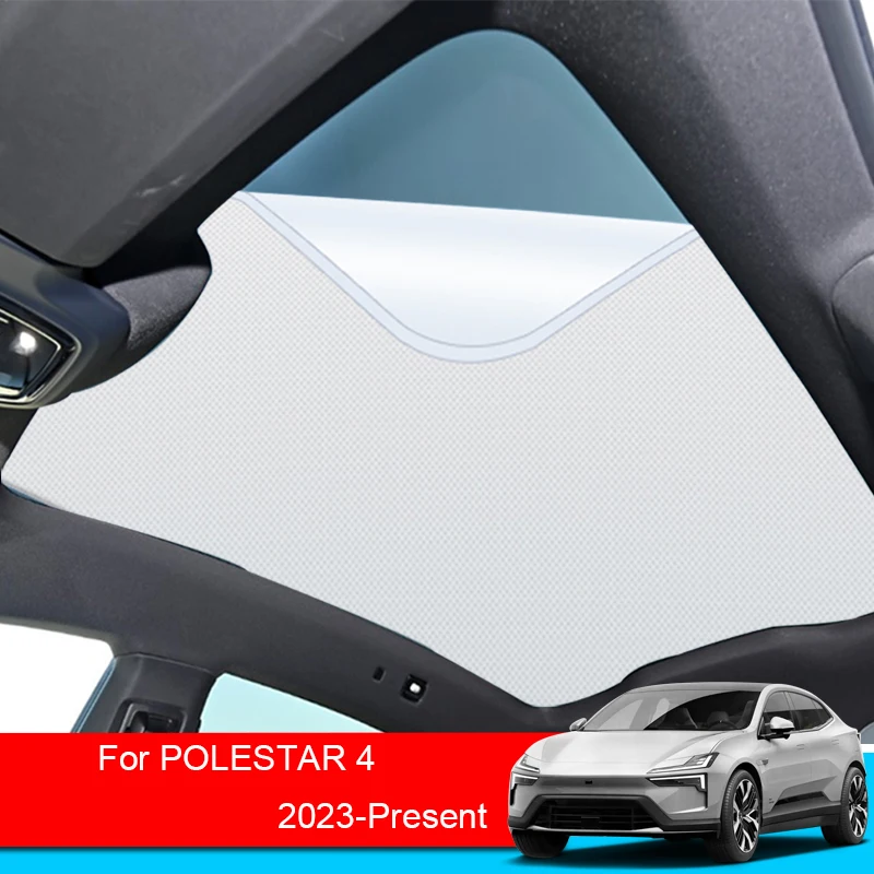 

For POLESTAR 4 2023-2025 Car Electrostatic Adsorption Sunshade Sticker Sunshade Skylight Blind Shading Internal Auto Accessories