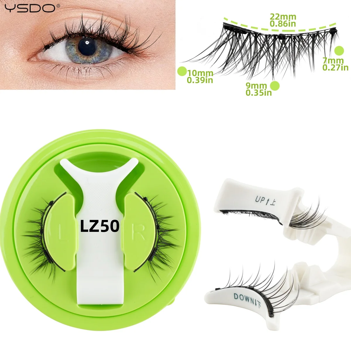 ชุดขนตาแม่เหล็ก YSDO 1 คู่ ใช้ซ้ำได้ ไม่ต้องใช้กาว ขนตาปลอมยาวแบบธรรมชาติสไตล์มังงะ พร้อมชุดแหนบแม่เหล็ก