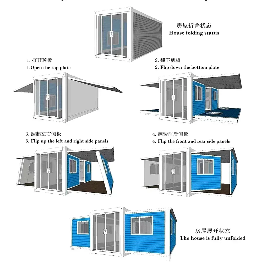 Customized 20FT Prefab Luxury Shipping Tiny Container Homes Mobile Homes For Sale With 2 3 Bedrooms