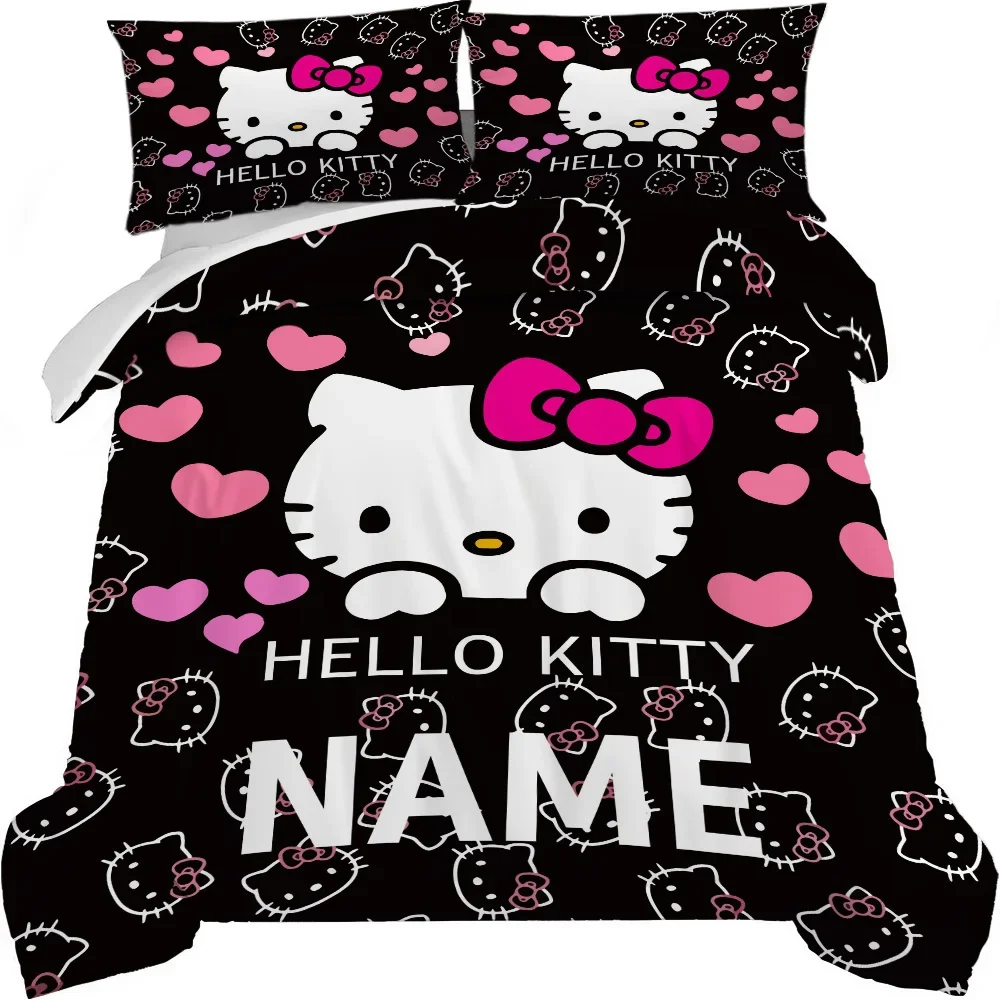 

Hello Kitty Customized Name Duvet Cover Cartoon Personalized Customize Your Name Quilt Cover Set for Children Birthday Gifts