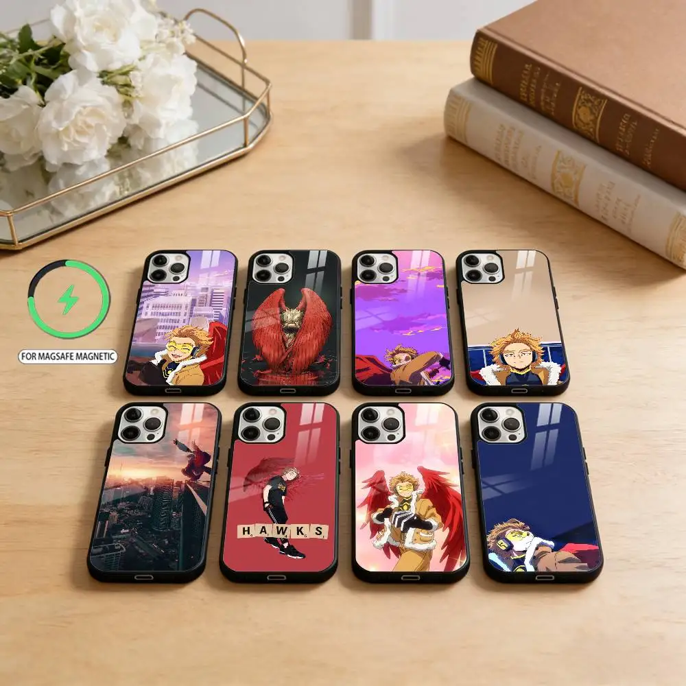 

BNHA Hawks M-MHA Phone Case For iPhone17,16,15,14,13,12,11 Plus,Pro Max Magnetic For Magsafe Wireless Charging