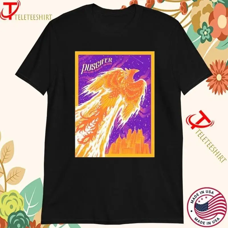 Puscifer Fiery Phoenix Night Cityscape T-Shirt