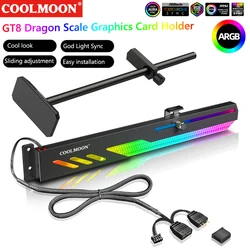COOLMOON Customized Video Card Stand PC Accessory Kit with ARGB Horizontal GPU Holder Desktop PC Case Cooling DIY Accessories