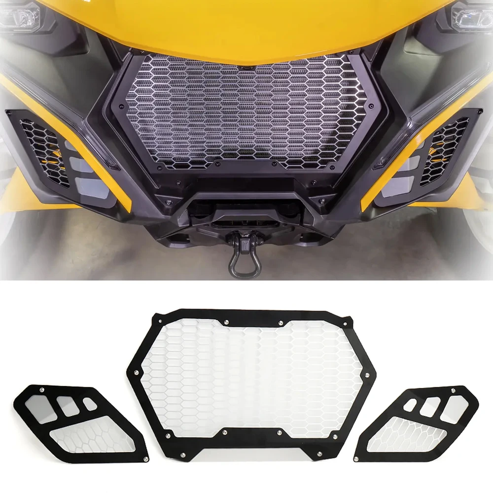 

UTV Accessories Bracket Kit Grille Driving Front Mesh Grill For Can-Am Maverick R MAVERICK R 2024 2025