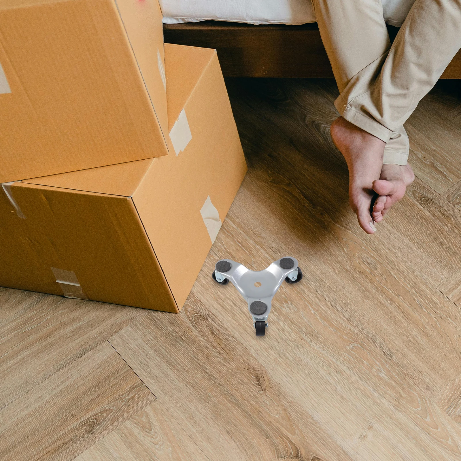 

Heavy Furniture Mover Triangle Iron Portable Equipment for Desks Beds Sofas Scroll Wheel Roller Steel Material Long Use Hardware