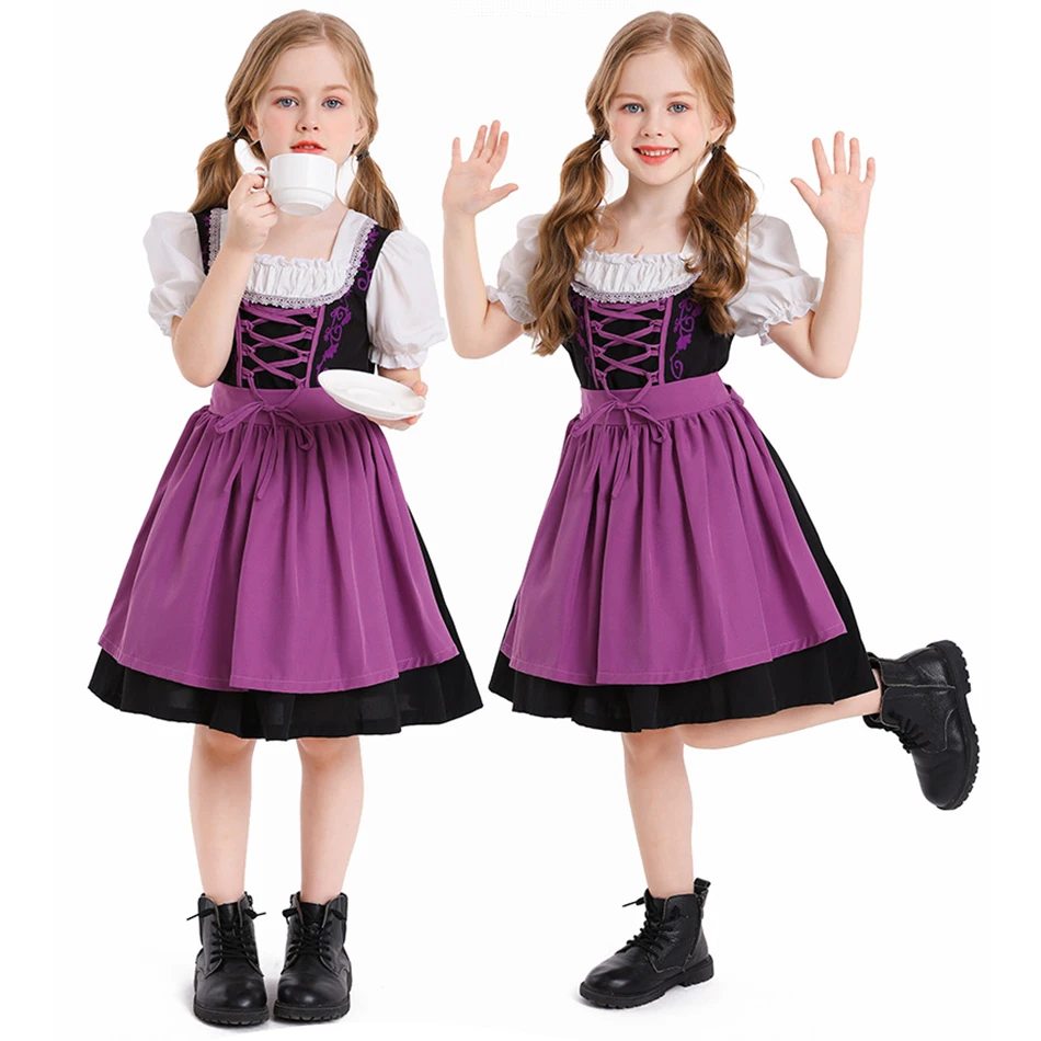 Kids Multicolour Campus Activities Clothing Girls Beer Festival Skirt Children Event Festival Party School Performance Costumes