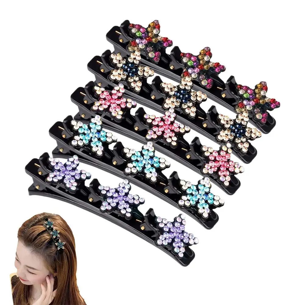 Women Elegant Flower Pearls Braid Hairpins Sweet Hair Decorate Clips Bangs Hold Barrettes Headband Fashion Hair Accessories Set