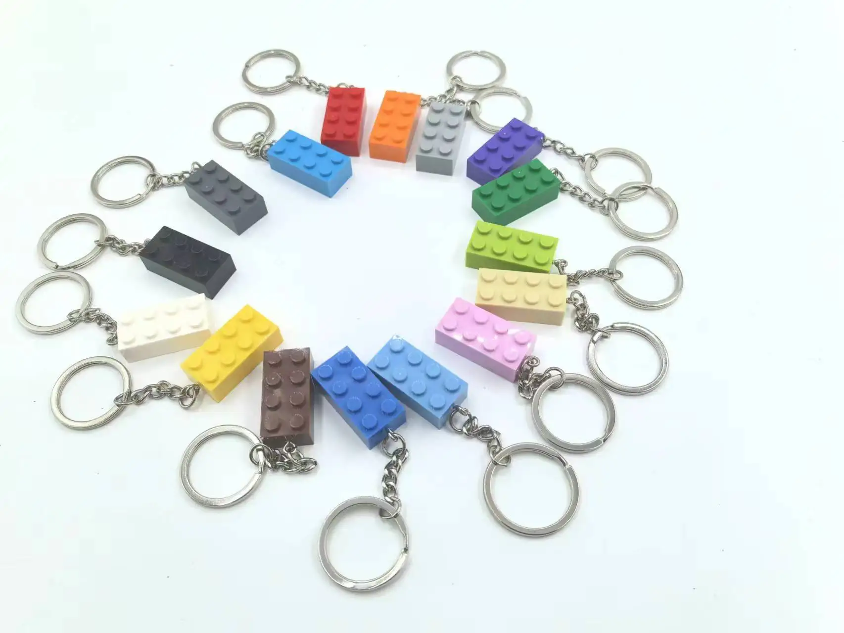 DIY Building Blocks Key Chain Hanging Ring Bricks Accessories Keychain Creative Brick Kits Compatible legoed Toys 3917 3003