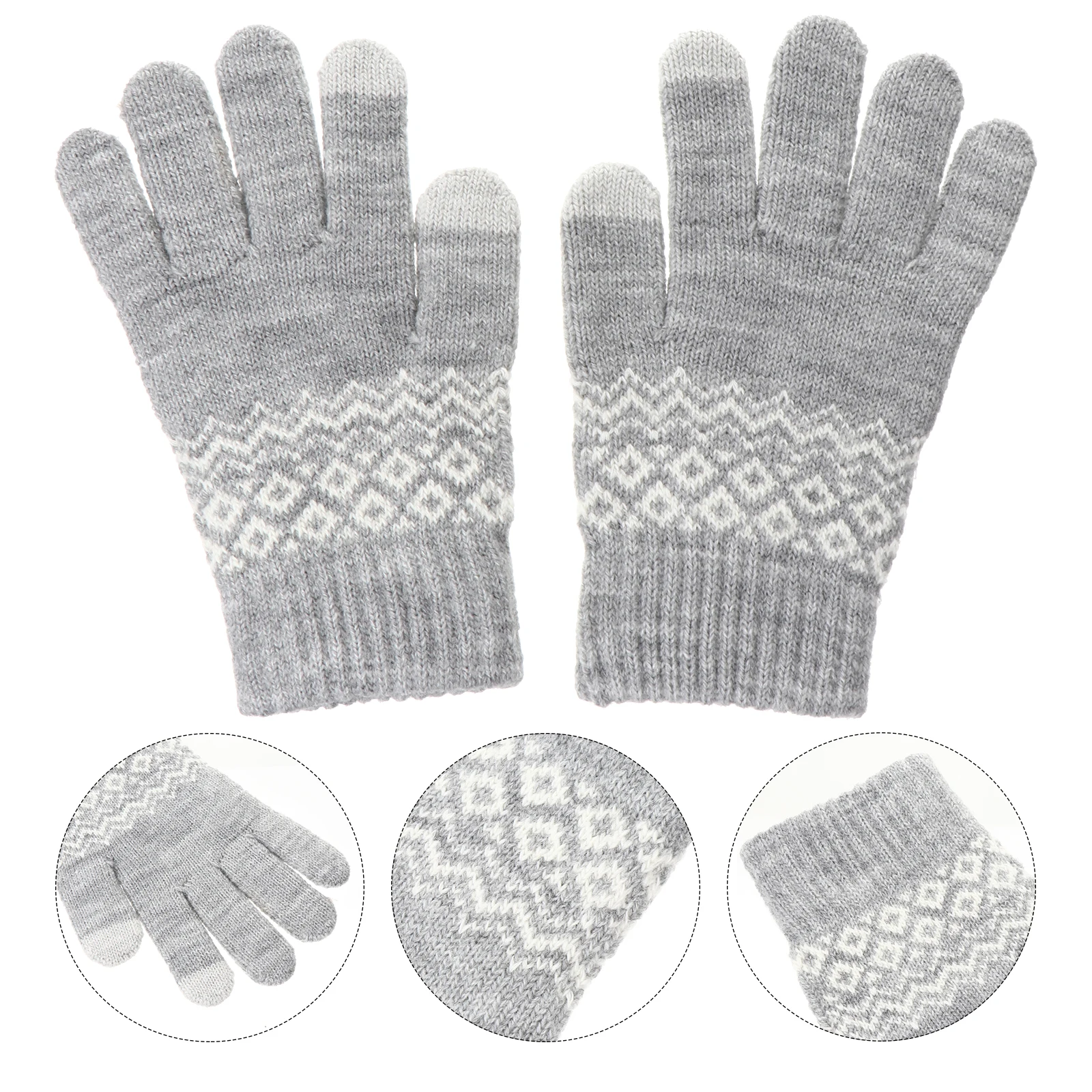 

Touchscreen Gloves Winter Warm Knitted Mitts Unisex Riding Windproof Cycling Heating Thickened Premium Elastic Insulation