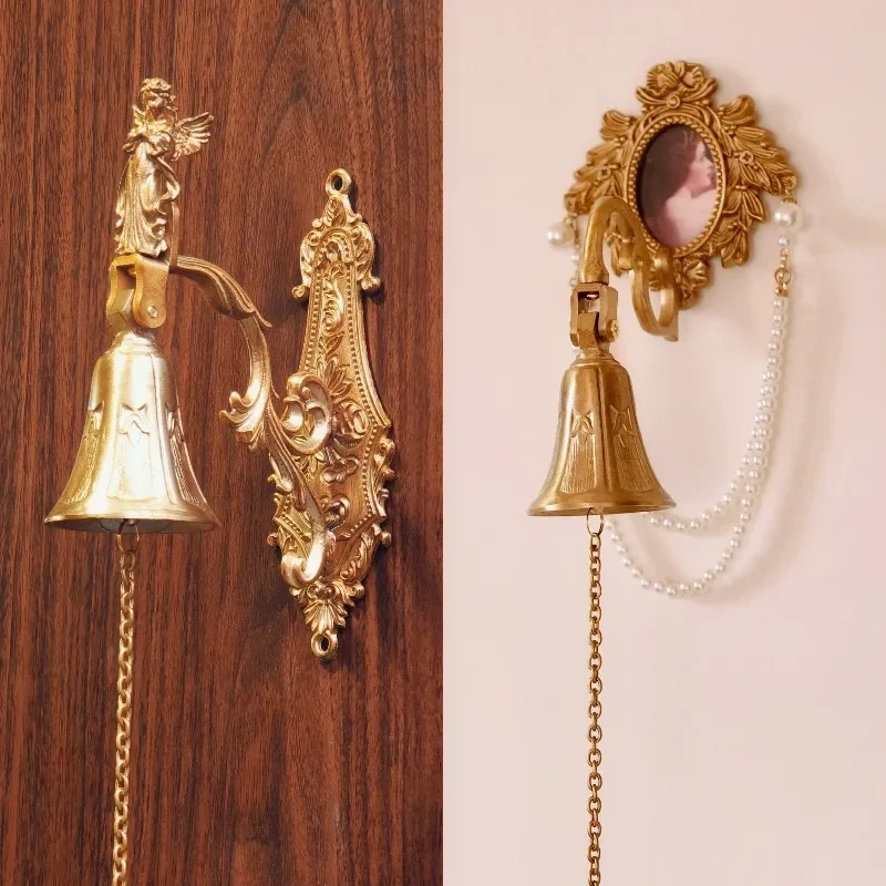 European-style medieval brass bell pendant, living room, bedroom, entrance, niche entry doorbell, door bell wall hanging