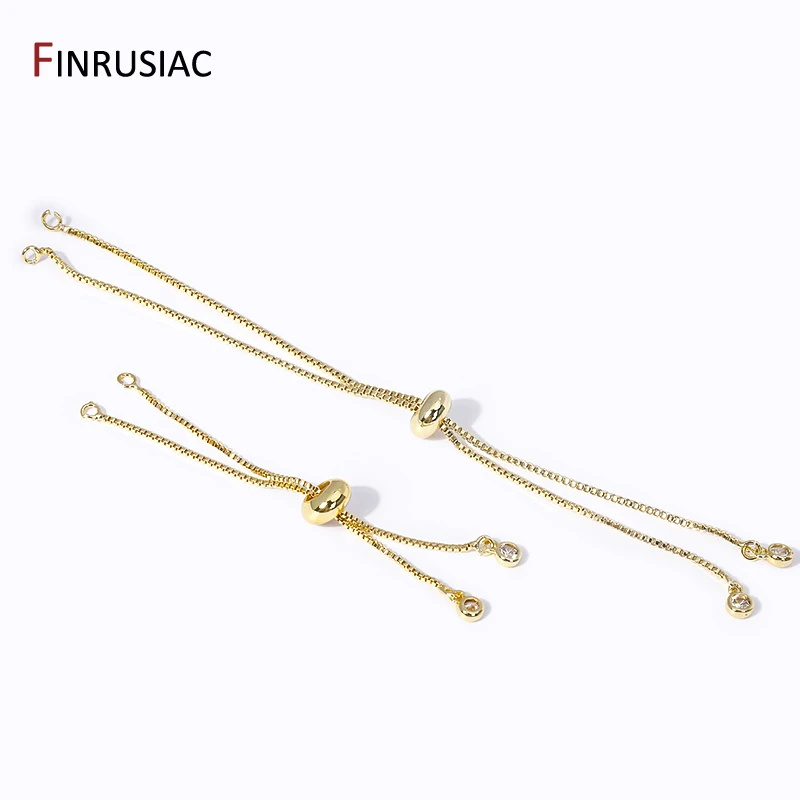 7/13cm Extender Chain,18K Gold Plated Brass Adjustable Slider Chains with Ball Ends for DIY Bracelet Jewelry Making Findings image 2