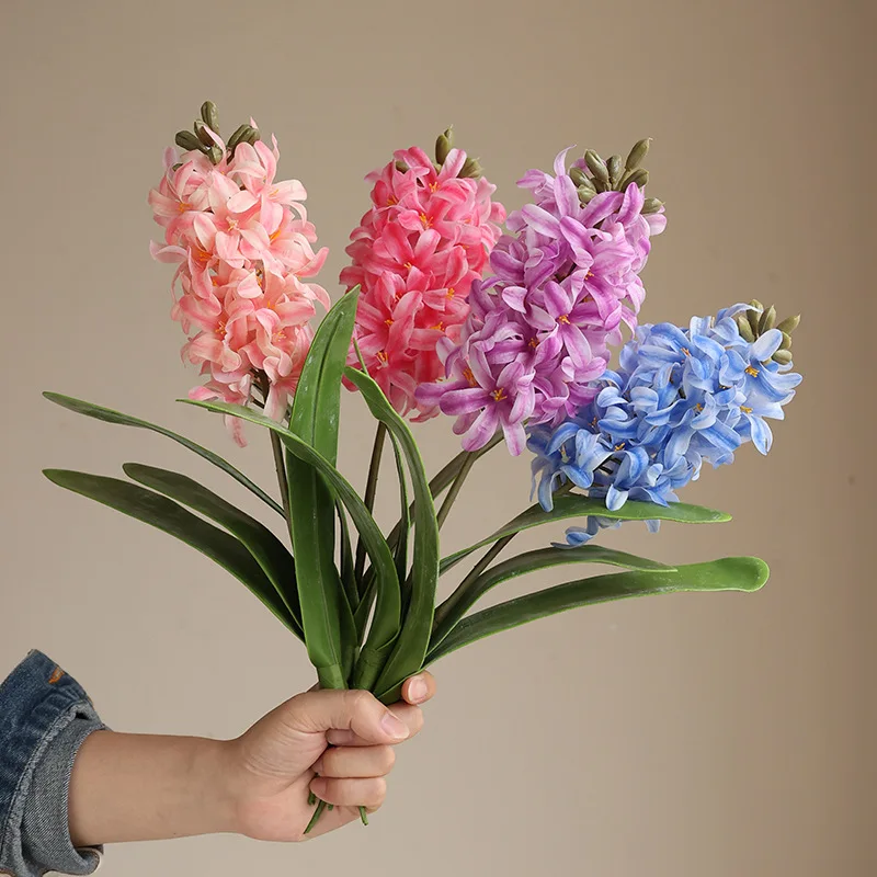 Real Touch Hyazinthe Knstliche Blume mit Blatt Grnpflanzen Delphinium  Hochzeit Blumenarrangement Home Tischdekoration Foto Requisiten -  AliExpress 15