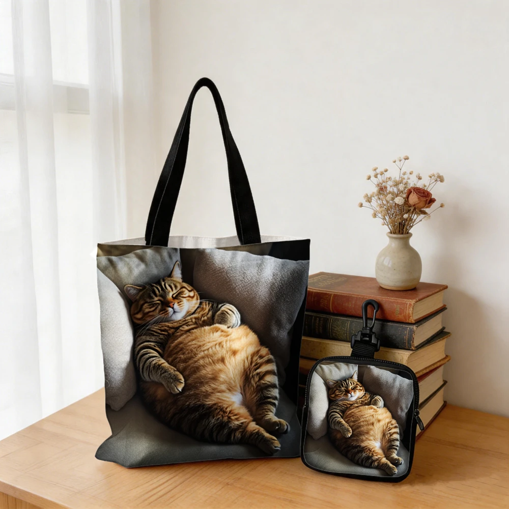 Chonky Tabby Cat Sleeping Prin - Reusable Bag recension och pris