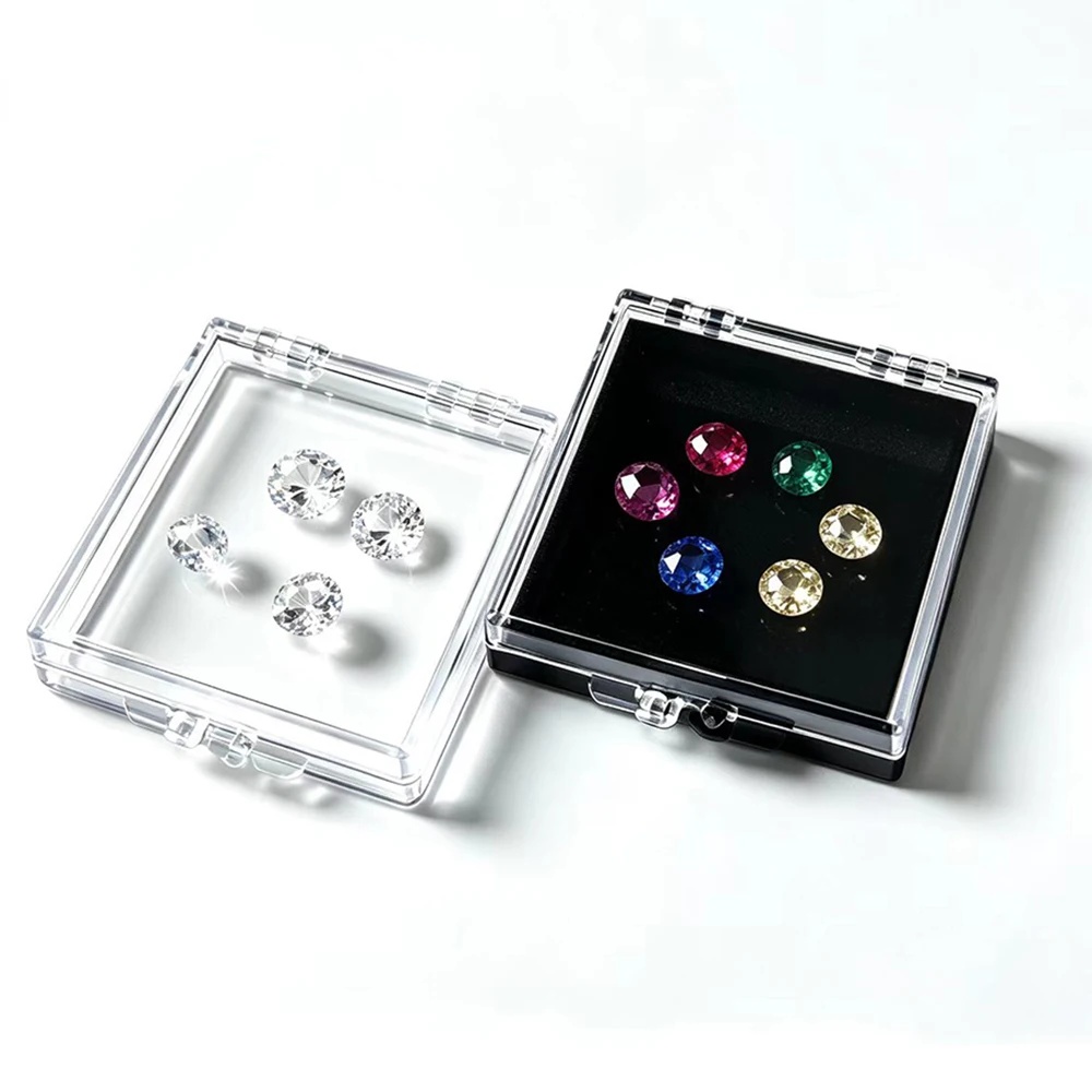 Loose Diamond Display Box Floating Gem Packaging Storage Case Stone Showcase Zircon Piercing Jewelry Gemstone Organizer Box Tray