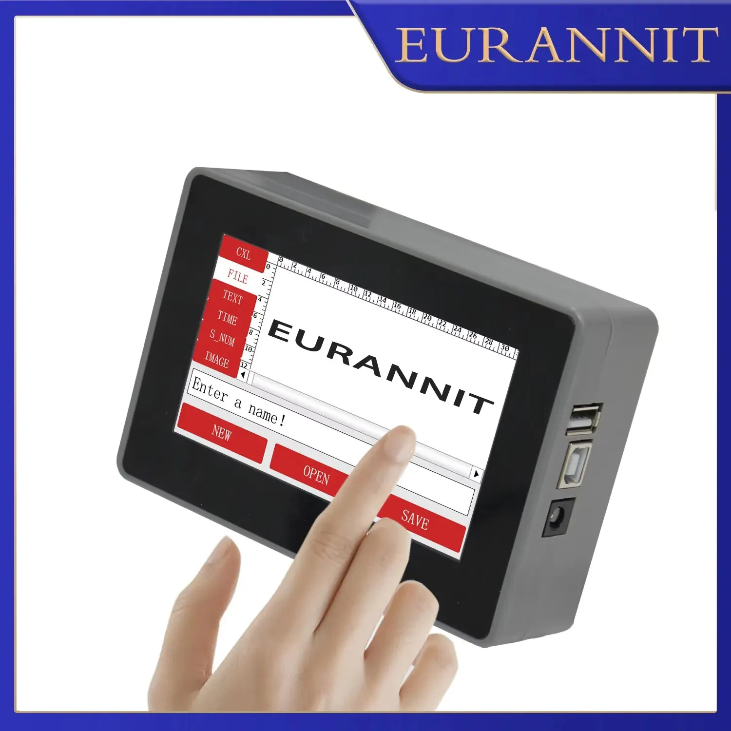 EURANNIT Industrial Online Printer Gray Plastic Shell Inkjet Printer TEXT QR Barcode Batch Number Logo Date Label Printer