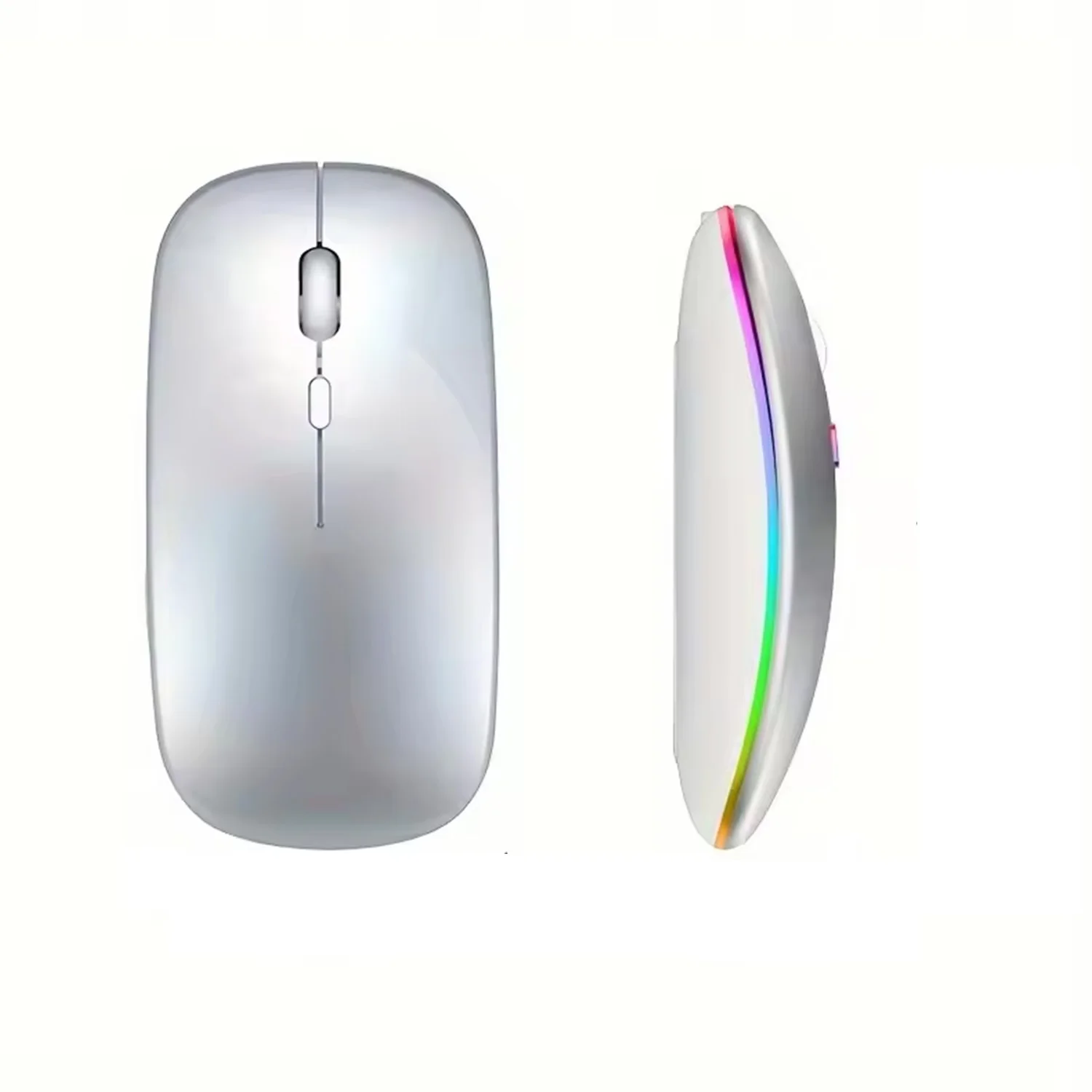 ماوس لاسلكي جديد مزود بتقنية البلوتوث LED ووضاع مزدوجة 2.4 جيجا هرتز قابل لإعادة الشحن RGB مريح صامت لخلية الكمبيوتر المحمول iPad