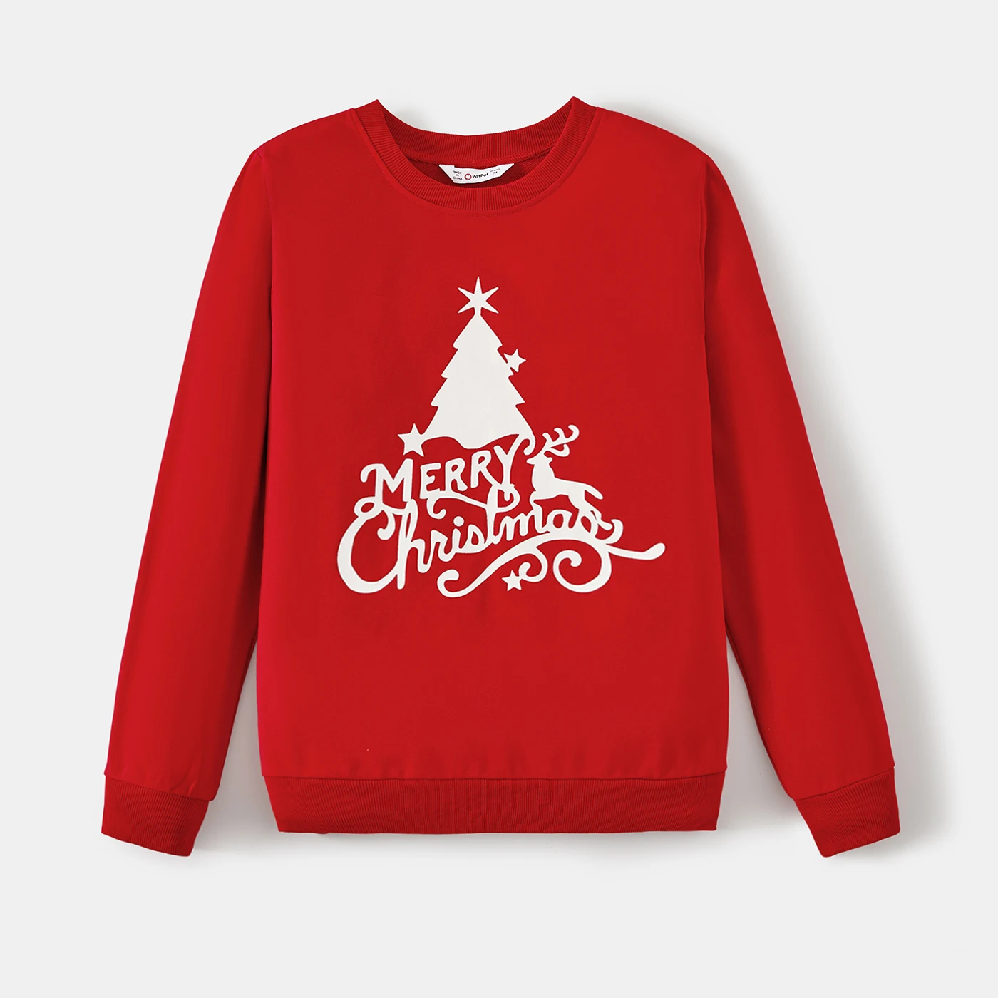 PatPat Christmas Family Matching Glow In The Dark Letters Print Long-sleeve Casual Tops