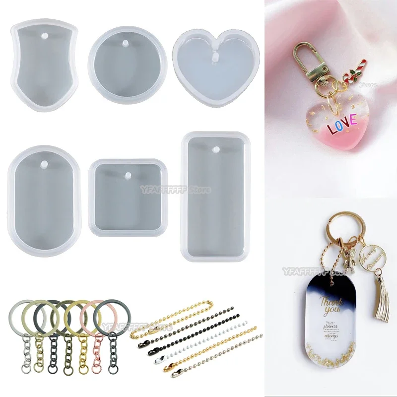 

1/6/10pcs Round Silicone Pendant Mold DIY Keychain Mould Making Epoxy Resin Mold Jewelry DIY Craft Rectangle Silicone Mold Cake
