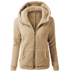 Soft Winter Female Hooded Overcoat Korean Warm Jacket Fashion New Thick Zipper Autumn Women Fleece Padded clothes куртка женская