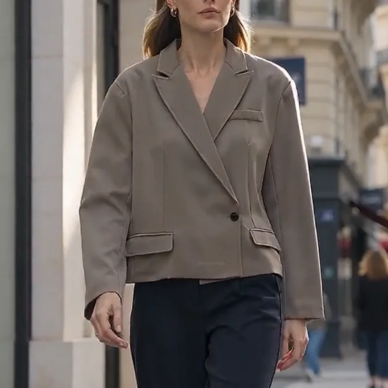 Guobioziy 2026 Women's New Loose Short Blazer Jacket Trendy and Versatile Elegant and Graceful Casual and Generous