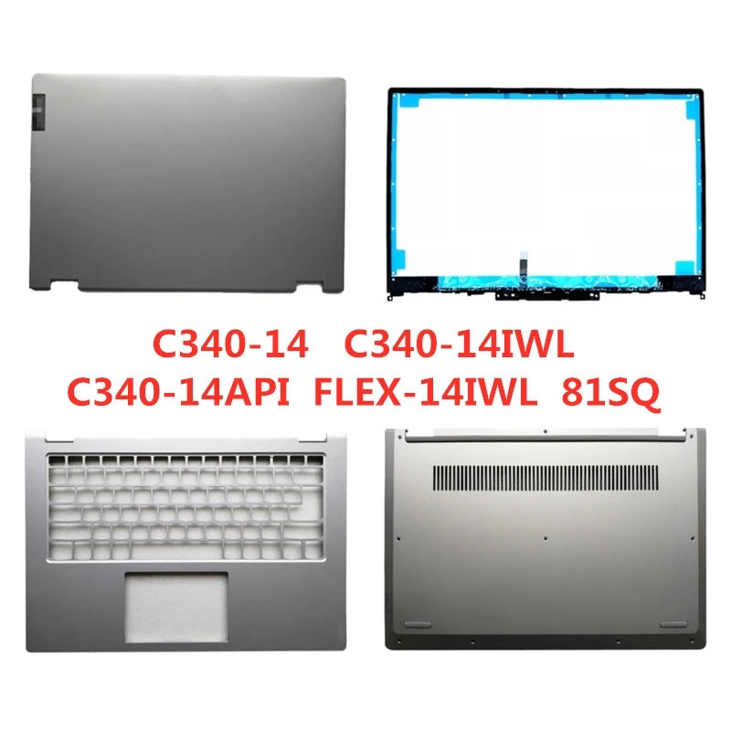 tampa traseira do portatil para lenovo caixa superior moldura frontal palmrest base inferior novo c34014 c340 14iwl c340 14api flexx 14iwl 81sq 01