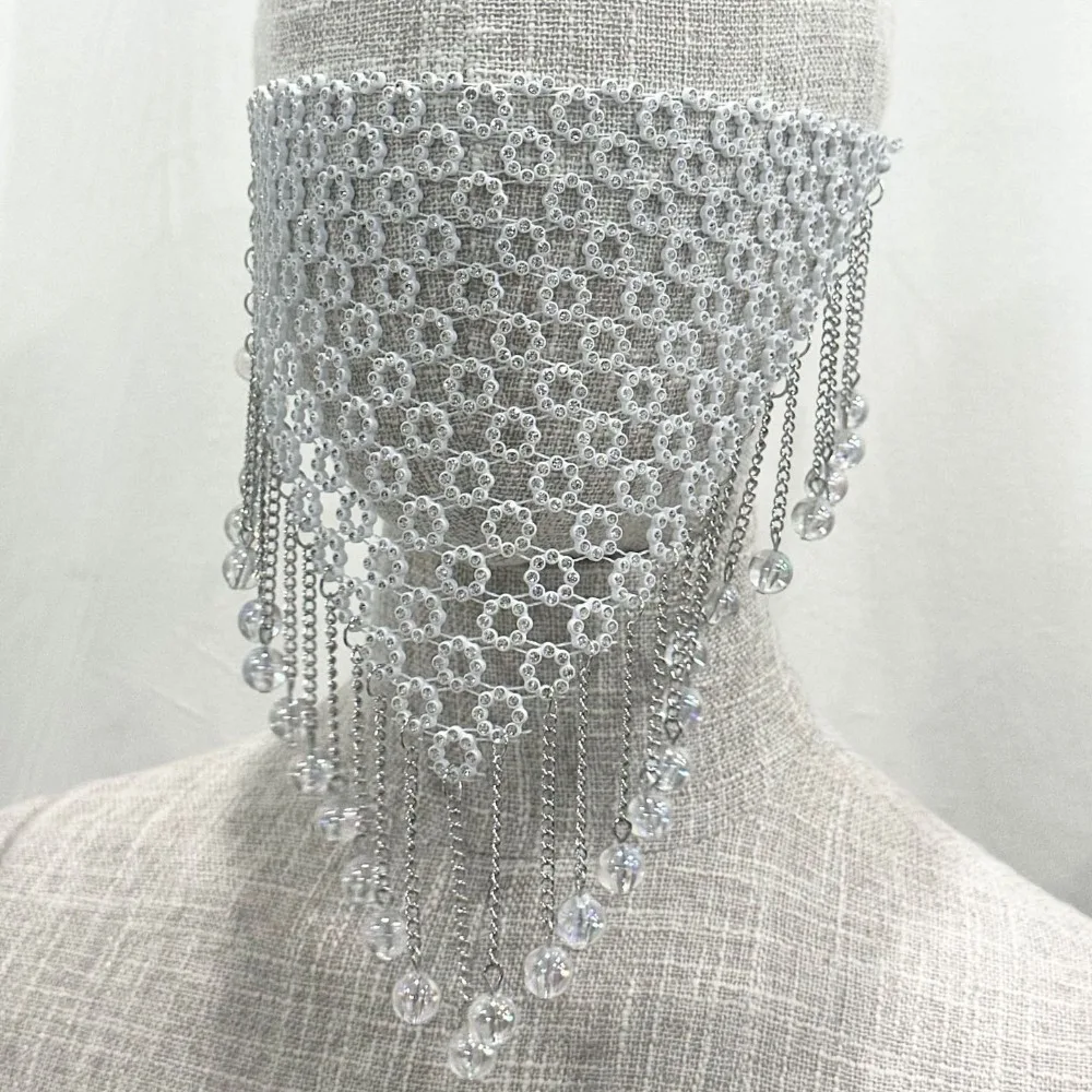 

Многоразовая рыболовная сеть со стразами, маска с кисточкой, блестящая маска для лица, полая блестящая маскарадная маска для ночного клуба