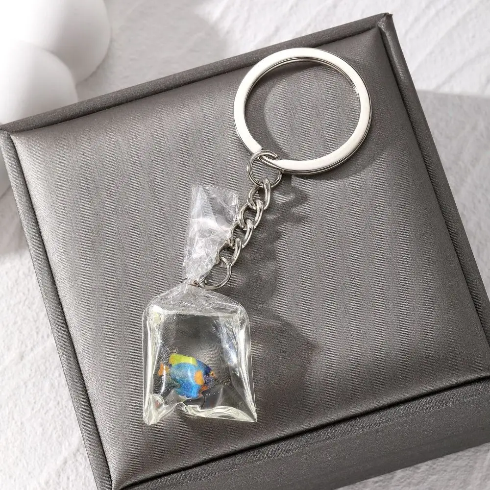 

Fish Goldfish Keychain Transparent Imitation Water Bag Small Fish Keyring Cute Resin Goldfish Water Kechain Children's Gifts