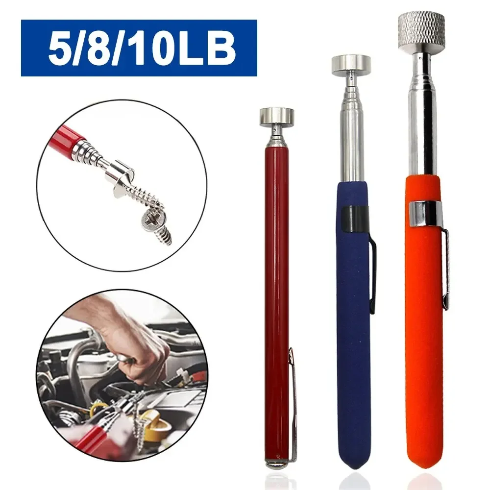 Portable Magnetic Retractable Pickup Suction Iron Rod Multifunctional Extractor Pen Clip Automotive Repair Tools