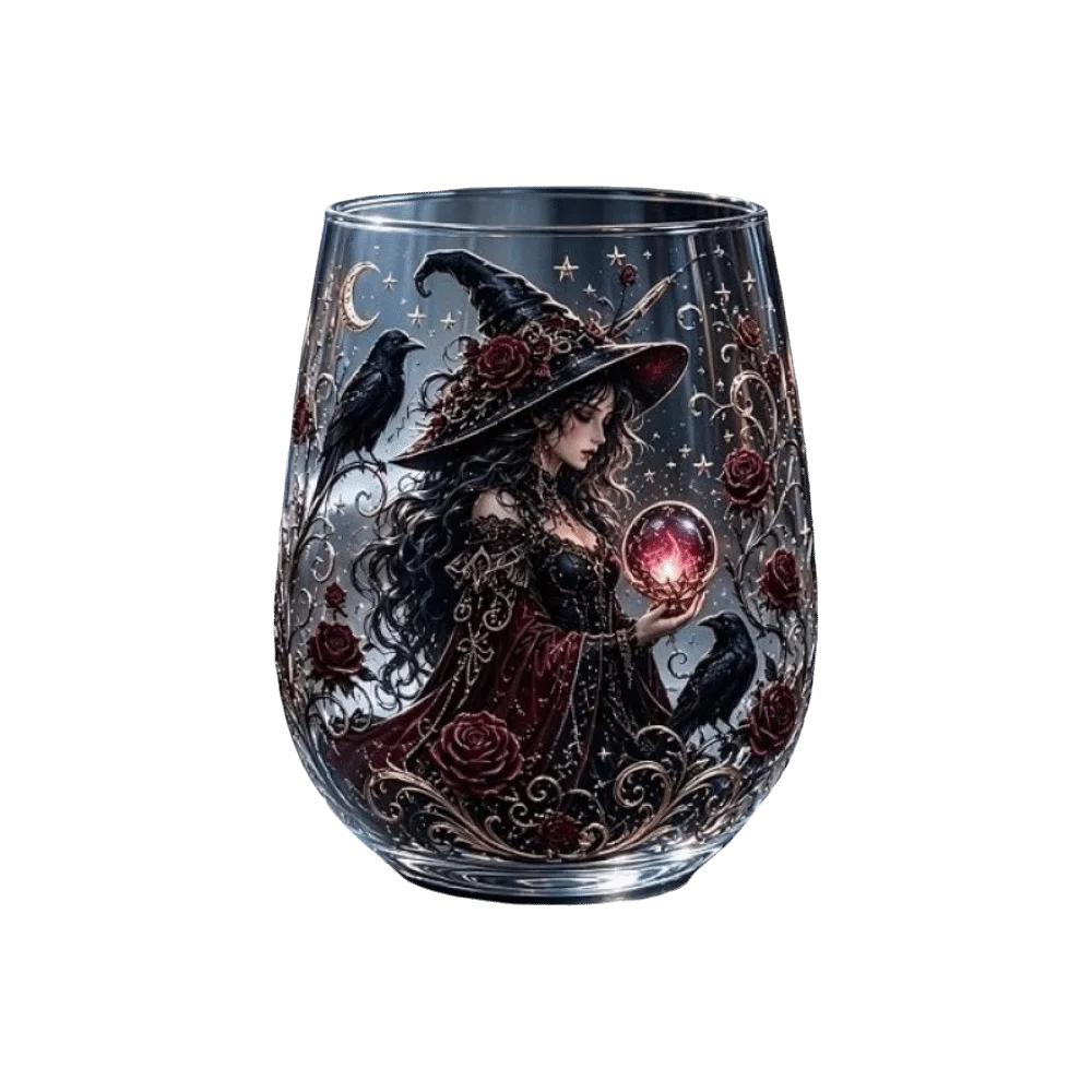 Spooky 2D Print Halloween Glass Dragon Pumpkin Wine Glass Dark Style Witch Coffee Mug Fall Sips