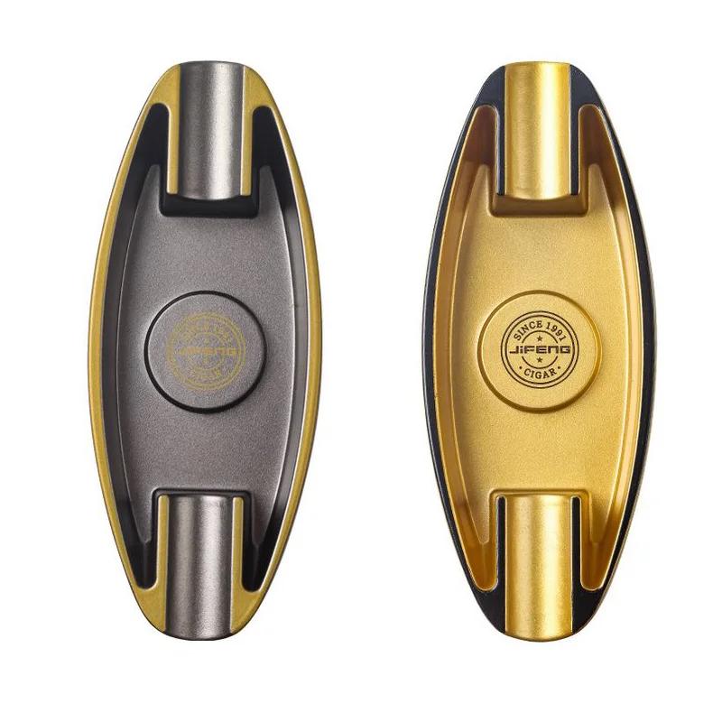 Cinzeiro de charuto portátil leve bandeja de cinzas com 2 slots para fumar charuto acessórios decoração de mesa presente masculino