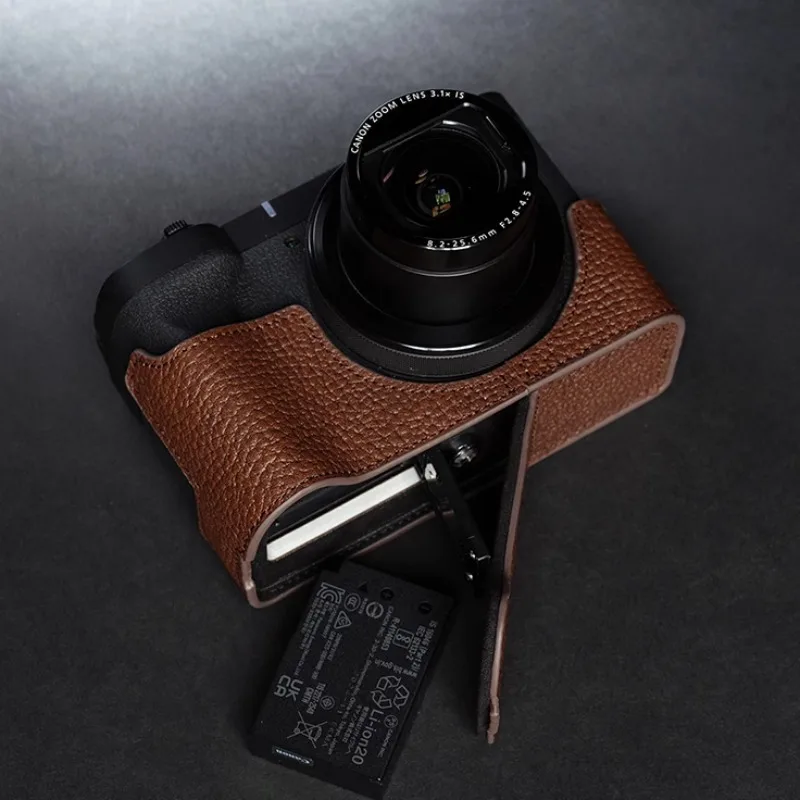 

Genuine Leather Handmade Camera Half Case Camera Bag Design for Canon V1