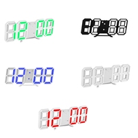 LED Digital Alarm Clock Modern 3D Electronic Bedside Desk Table Wall Clocks Snooze Temperature Display For Bedroom