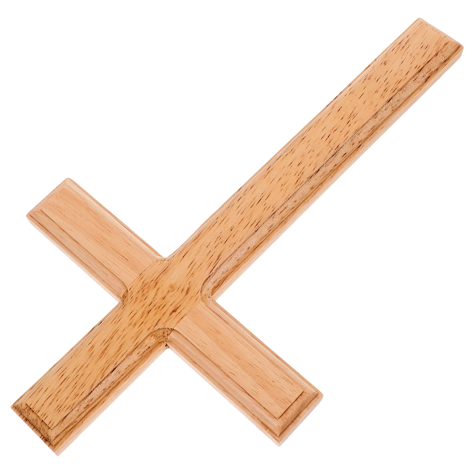 

Wooden Cross Wall Decor 30cm Red Religious Faith Craft Jesus Figure Compact Size Smooth Surface Catholic DIY Ornament