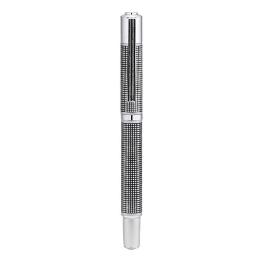 

Metis Refillable Fibre Pen in Satin Chrome Black Grid 1.0mm Tip