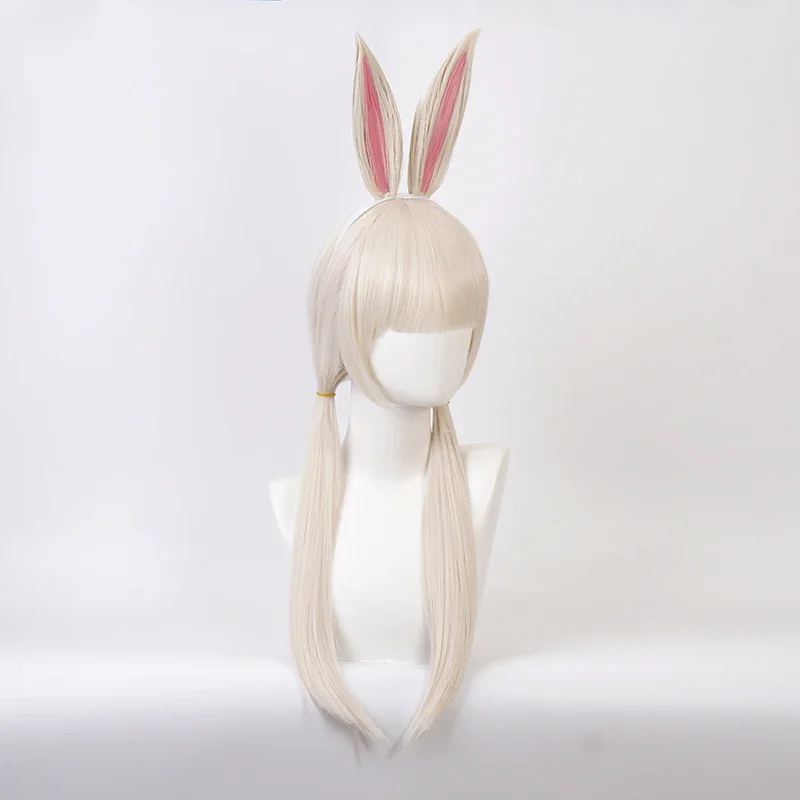 Anime Beastars Haru Perruque avec Oreilles pour Femme, Costume Cosplay, Degré de Chaleur, Cheveux Synthétiques, Perruques de ix, Bonnet