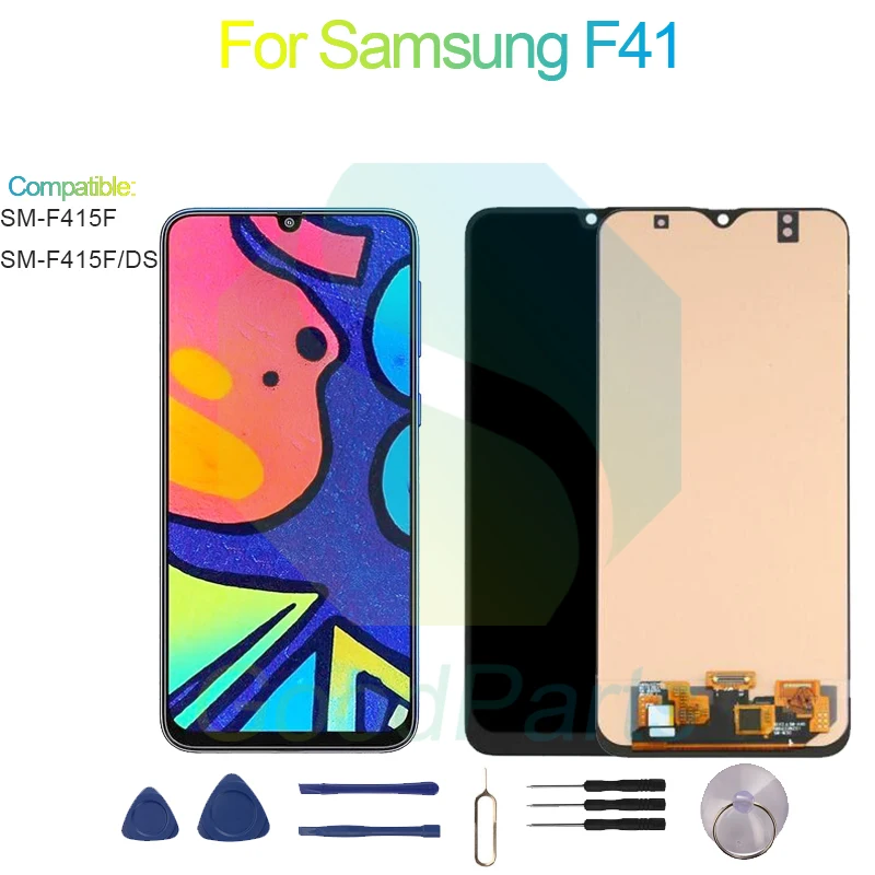 

Для Samsung F41 ЖК-экран 6,4 "SM-F415F/DS, SM-F415F F41 Замена сенсорного дигитайзера в сборе